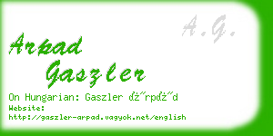 arpad gaszler business card